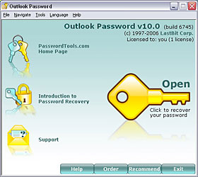 outlook password recovery