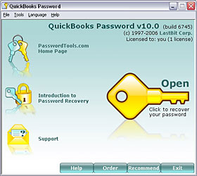 QuickBooks password recovery